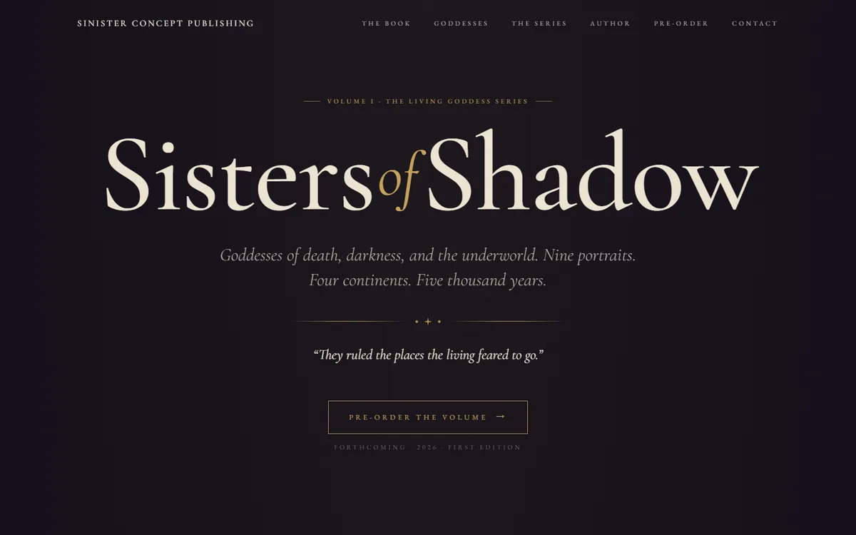 Sisters of Shadow author website